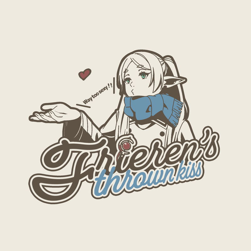 Frieren: Beyond Journey's End - Frieren's Throwing Kiss T-shirt (Vanilla White | Size XL) image 2