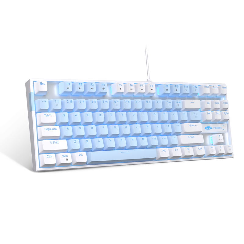 MageGee MK-STAR Wired Mechanical Keyboard (White/blue) - Blue Switch image 1