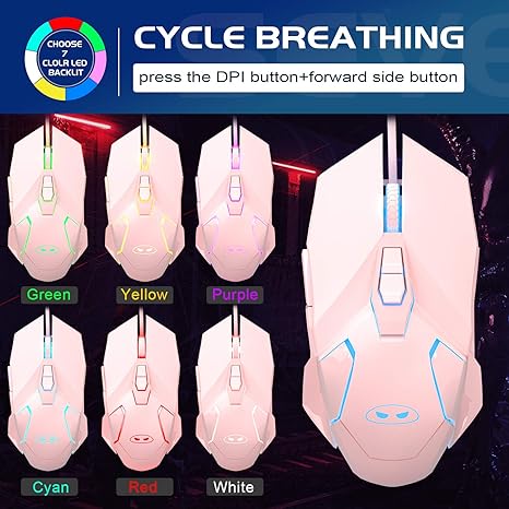 MageGee G10 Wired Mouse (Pink) image 5