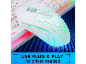 MageGee G6 Wired Mouse (White)_