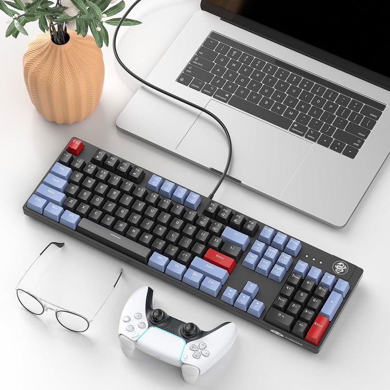 MageGee MK-ARMOR Wired Mechanical Keyboard [Brown Switch] (Blue Black) image 4