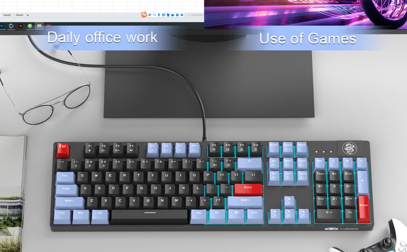 MageGee MK-ARMOR Wired Mechanical Keyboard [Brown Switch] (Blue Black) image 7