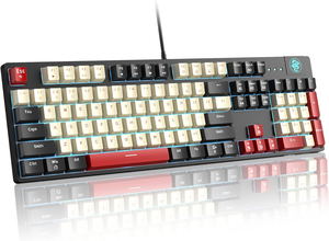 MageGee MK-ARMOR Wired Mechanical Keyboard (Carbon A) - Red Switch_