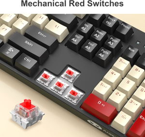 MageGee MK-ARMOR Wired Mechanical Keyboard (Carbon A) - Red Switch_