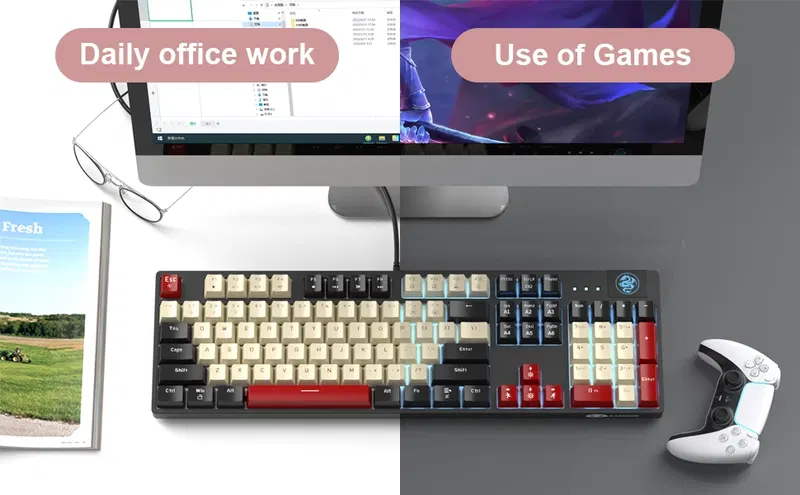 MageGee MK-ARMOR Wired Mechanical Keyboard (Carbon A) - Red Switch image 7
