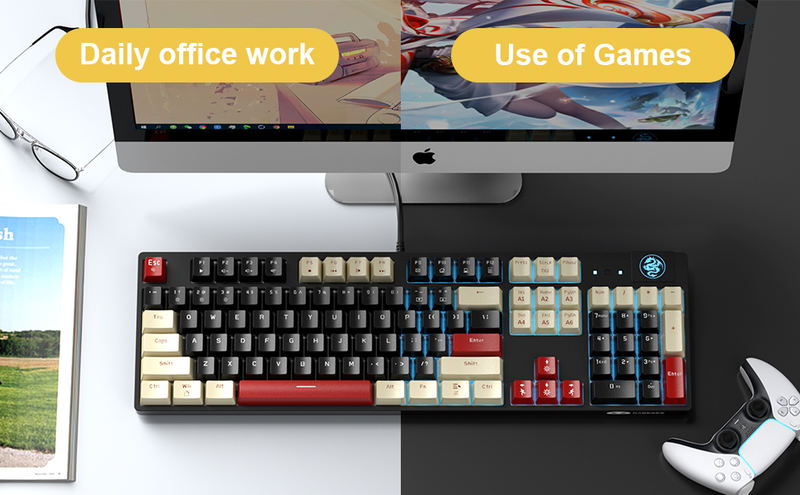 MageGee MK-ARMOR Wired Mechanical Keyboard [Blue Switch] (Carbon B) image 10