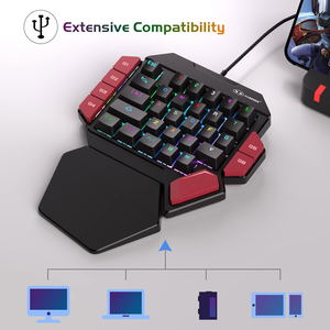 MageGee MK-Axe One Handed Professional Gaming Keyboard RGB Lighting (Blue Switch)_