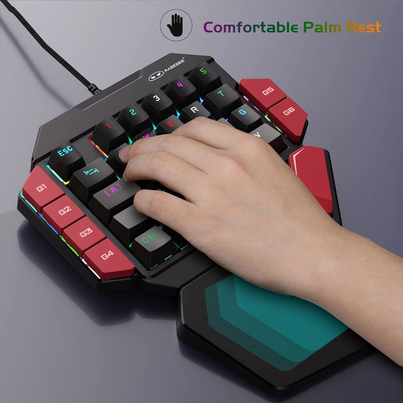 MageGee MK-Axe One Handed Professional Gaming Keyboard RGB Lighting (Blue Switch) image 6