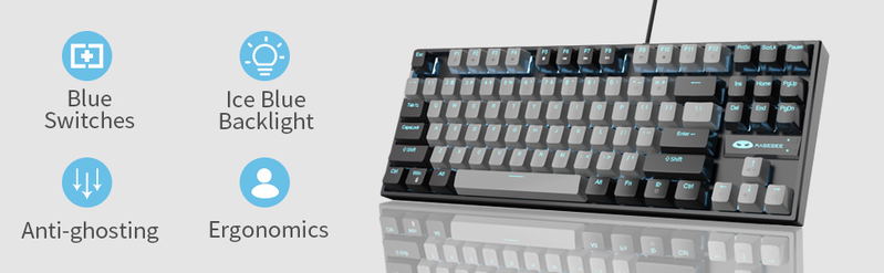 MageGee MK-STAR Wired Mechanical Keyboard (Black/Gray) - Blue Switch image 10