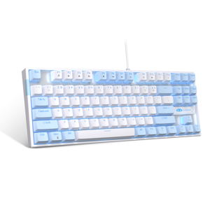 MageGee MK-STAR Wired Mechanical Keyboard (Blue/White) - Red Switch_