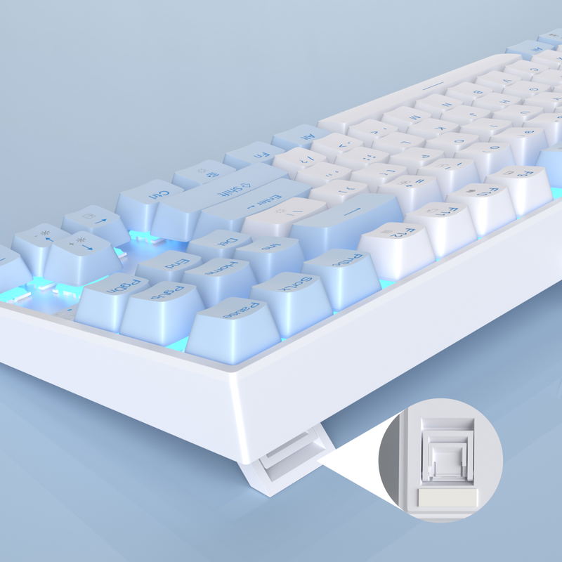 MageGee MK-STAR Wired Mechanical Keyboard [Red Switch] (Blue/White) image 4