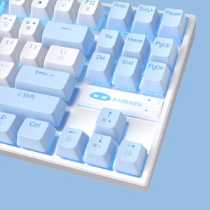 MageGee MK-STAR Wired Mechanical Keyboard (Blue/White) - Red Switch_