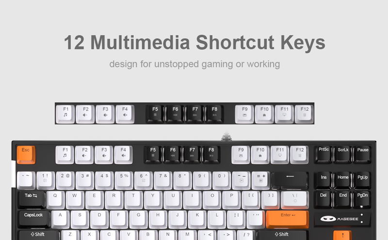 MageGee MK-STAR Wired Mechanical Keyboard (Carbon A) - Yellow Switch image 12