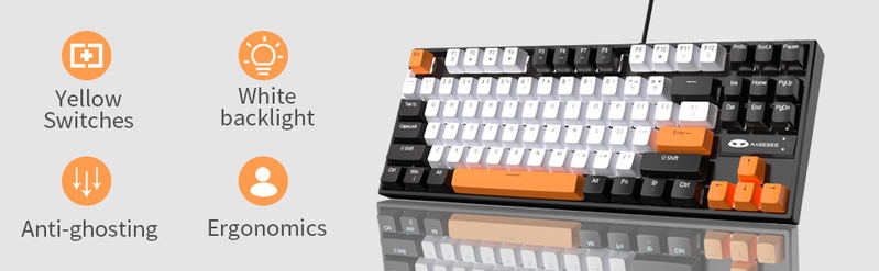 MageGee MK-STAR Wired Mechanical Keyboard (Carbon A) - Yellow Switch image 13