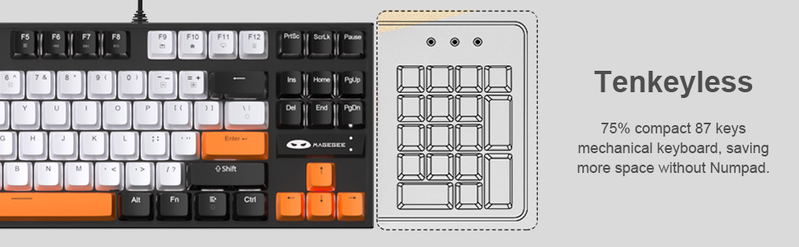 MageGee MK-STAR Wired Mechanical Keyboard (Carbon A) - Yellow Switch image 14
