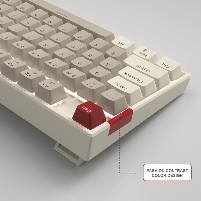MageGee MK-STAR Wired Mechanical Keyboard [Black Switch] (Retro White/Gray) image 12