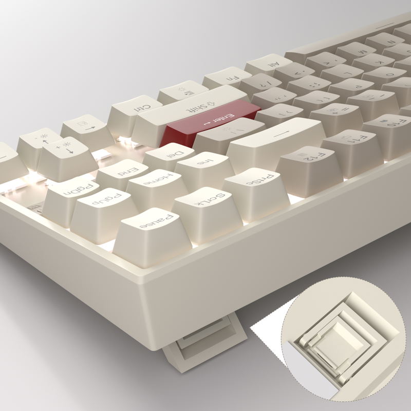 MageGee MK-STAR Wired Mechanical Keyboard [Black Switch] (Retro White/Gray) image 9