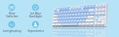 MageGee MK-STAR Wired Mechanical Keyboard (White/blue) - Blue Switch thumbnail 11