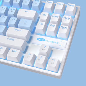 MageGee MK-STAR Wired Mechanical Keyboard (White/blue) - Blue Switch image 2