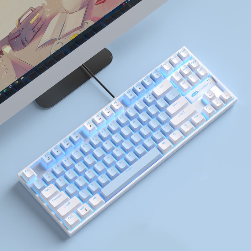 MageGee MK-STAR Wired Mechanical Keyboard (White/blue) - Blue Switch image 4