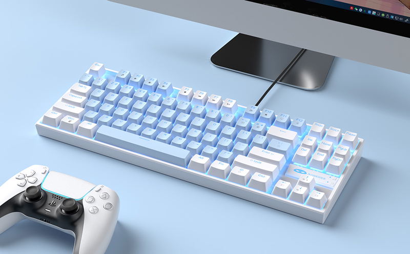 MageGee MK-STAR Wired Mechanical Keyboard (White/blue) - Blue Switch image 5