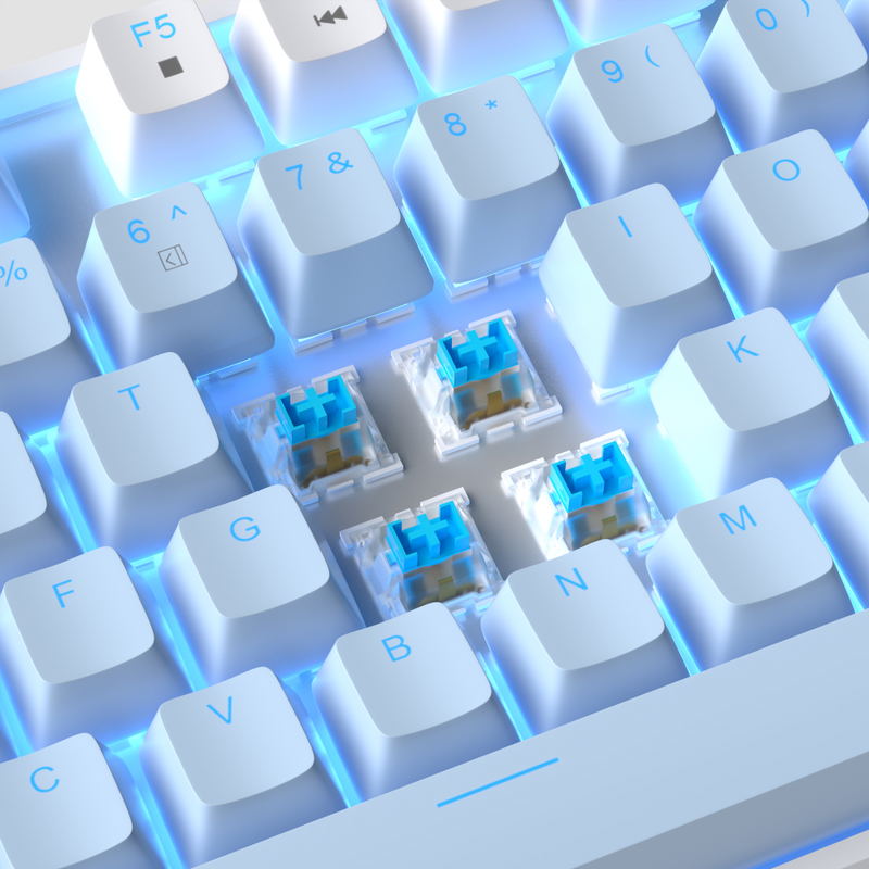 MageGee MK-STAR Wired Mechanical Keyboard (White/blue) - Blue Switch image 7