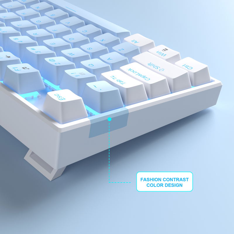 MageGee MK-STAR Wired Mechanical Keyboard (White/blue) - Blue Switch image 8