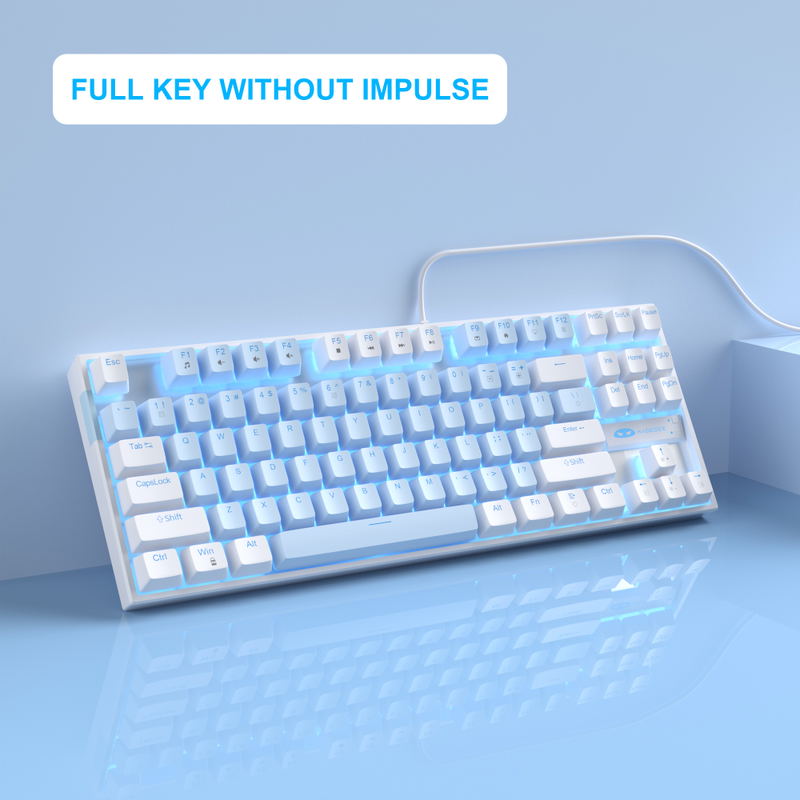 MageGee MK-STAR Wired Mechanical Keyboard (White/blue) - Blue Switch image 9