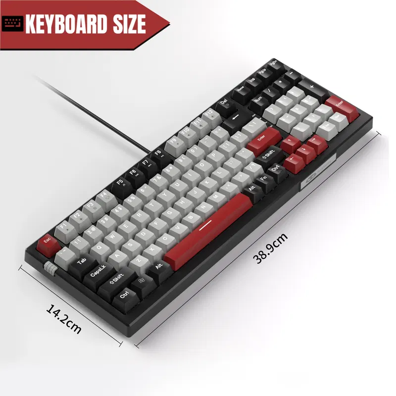 MageGee SKY98 Wired Mechanical Keyboard (Black/Gray) - Blue Switch image 4