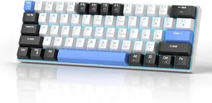 MageGee STAR61 Wired Mechanical Keyboard (Black/White) - Brown Switch_