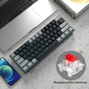 MageGee STAR61 Wired Mechanical Keyboard (Gray/Black) - Red Switch_