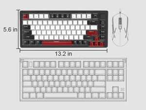 MageGee STAR75 Wired Mechanical Keyboard (Black/White) - Red Switch_