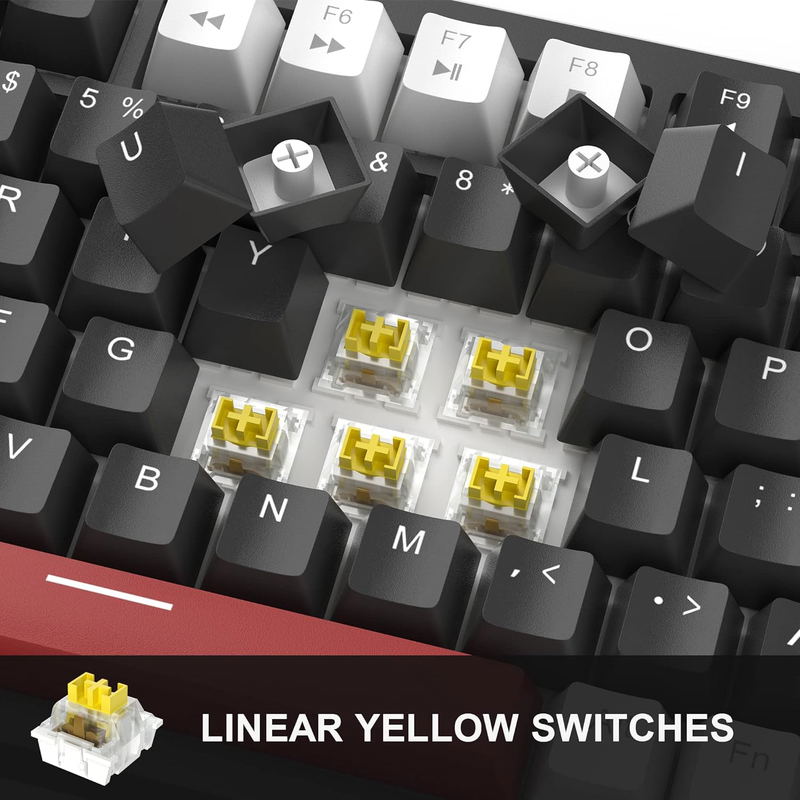 MageGee STAR75 Wired Mechanical Keyboard (White/Black) - Yellow Switch image 3