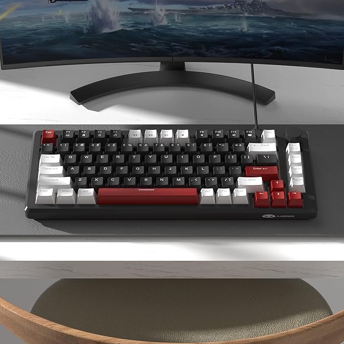 MageGee STAR75 Wired Mechanical Keyboard (White/Black) - Yellow Switch image 5
