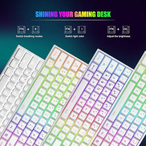 MageGee TS91 Wired Membrane Keyboard RGB Lighting (White)_