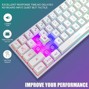 MageGee TS91 Wired Membrane Keyboard RGB Lighting (White)_