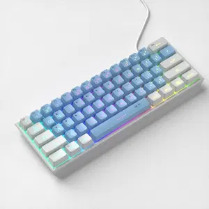 MageGee TS91 Wired Membrane Keyboard (White/Blue)_