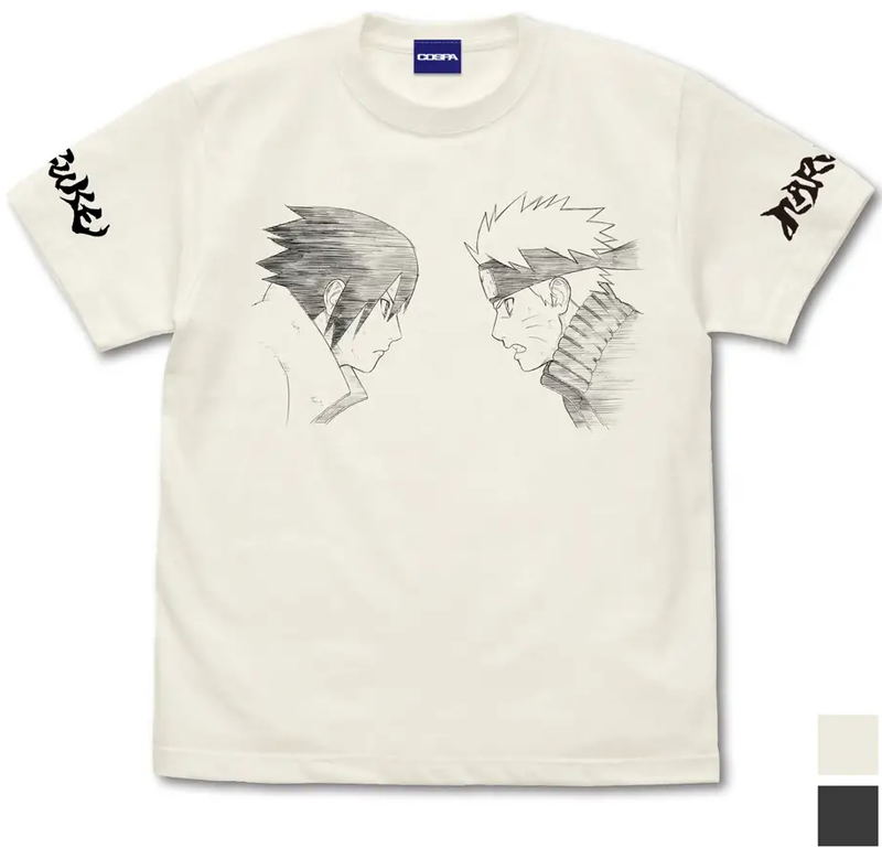 Naruto Shippuden - Naruto & Sasuke T-shirt (Vanilla White | Size M) image 1