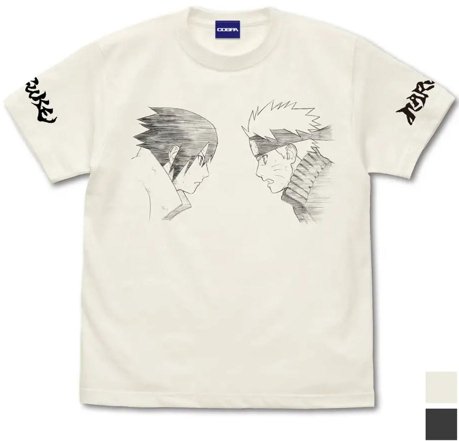 Naruto Shippuden - Naruto & Sasuke T-shirt (Vanilla White | Size XL)