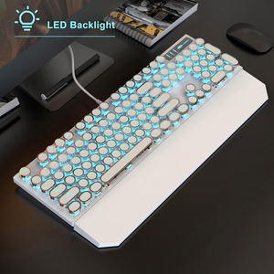 MageGee MK-STORM Wired Mechanical Keyboard and G10 Mouse Combo Blue Light (White Punk) - Red Switch_