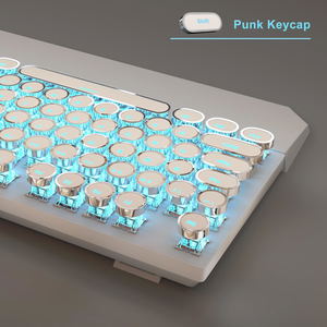 MageGee MK-STORM Wired Mechanical Keyboard and G10 Mouse Combo Blue Light (White Punk) - Red Switch_