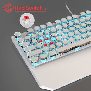 MageGee MK-STORM Wired Mechanical Keyboard and G10 Mouse Combo Blue Light (White Punk) - Red Switch_