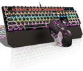 MageGee MK-STORM Wired Mechanical Keyboard and  G10 Mouse Combo Rainbow Light (Black Punk) - Red Switch thumbnail 1