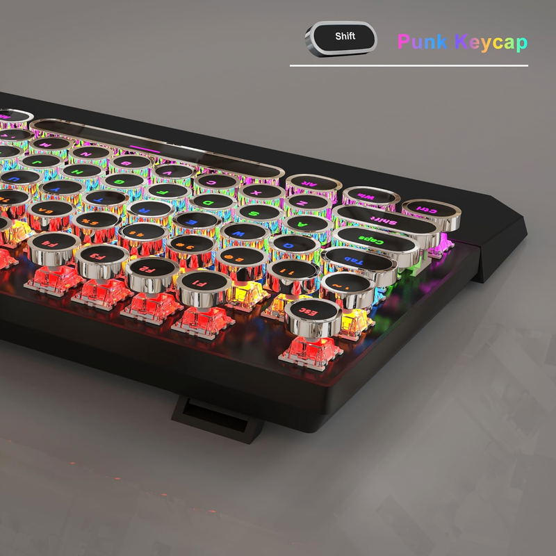 MageGee MK-STORM Wired Mechanical Keyboard and  G10 Mouse Combo Rainbow Light (Black Punk) - Red Switch image 3