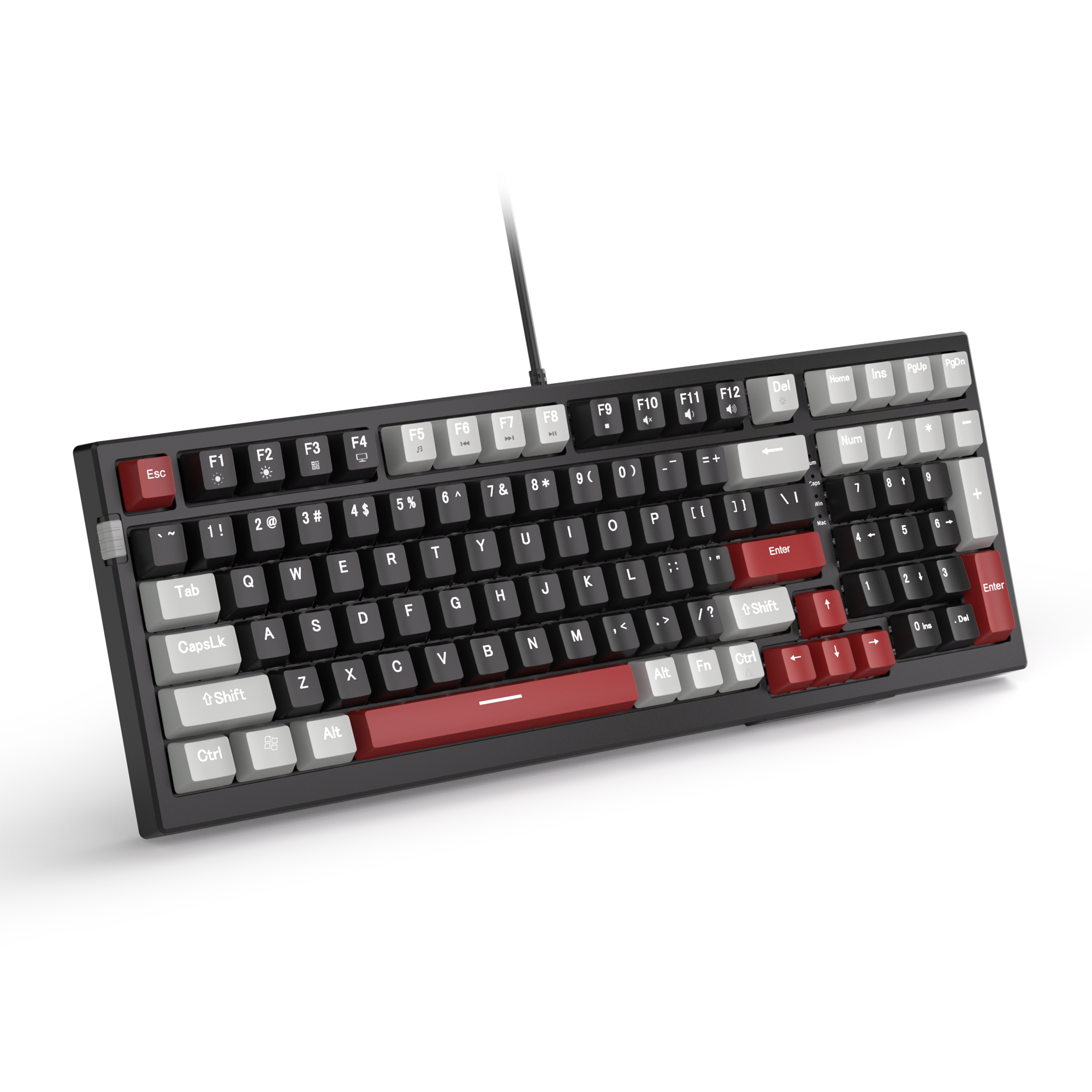 MageGee SKY98 Wired Mechanical Keyboard (Gray/Black) - Red Switch for ...