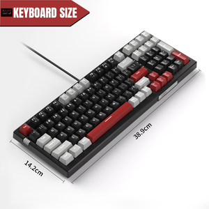 MageGee SKY98 Wired Mechanical Keyboard (Gray/Black) - Red Switch_