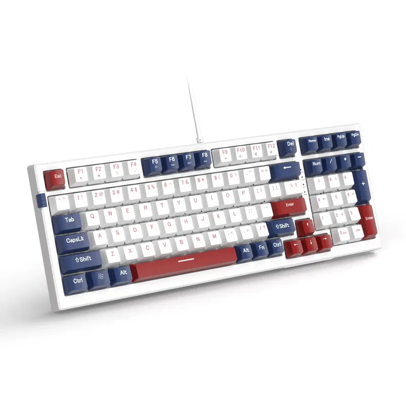 MageGee SKY98 Wired Mechanical Keyboard (Blue/White) - Red Switch image 1