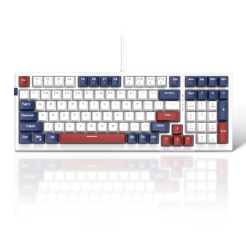 MageGee SKY98 Wired Mechanical Keyboard (Blue/White) - Red Switch image 2