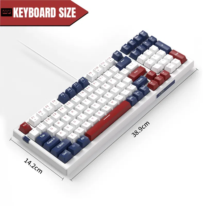 MageGee SKY98 Wired Mechanical Keyboard (Blue/White) - Red Switch image 5