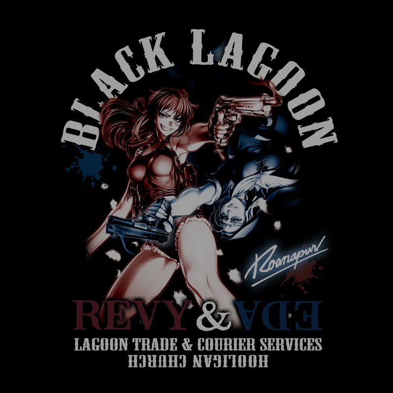 Black Lagoon - Levi & Eda T-shirt (Black | Size S) image 2